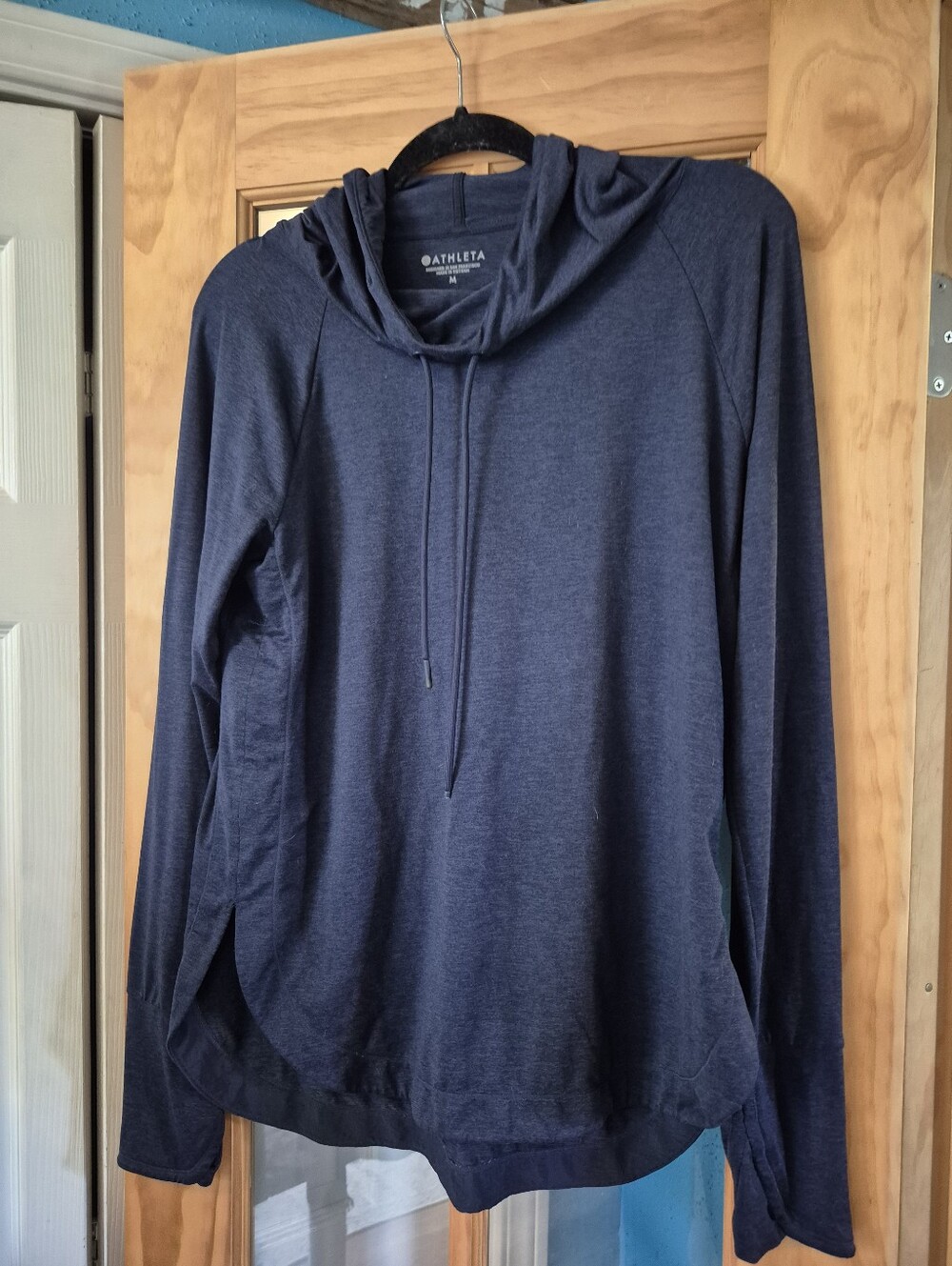 Athleta Navy Blue Crewneck Hoodie Sweater